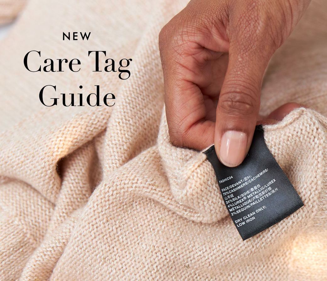 Cashmere sweater care tag